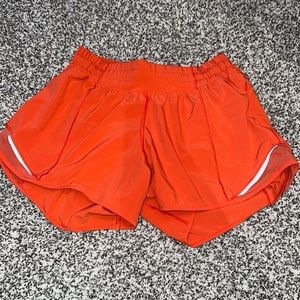 Red orange Lululemon shorts. Size 4